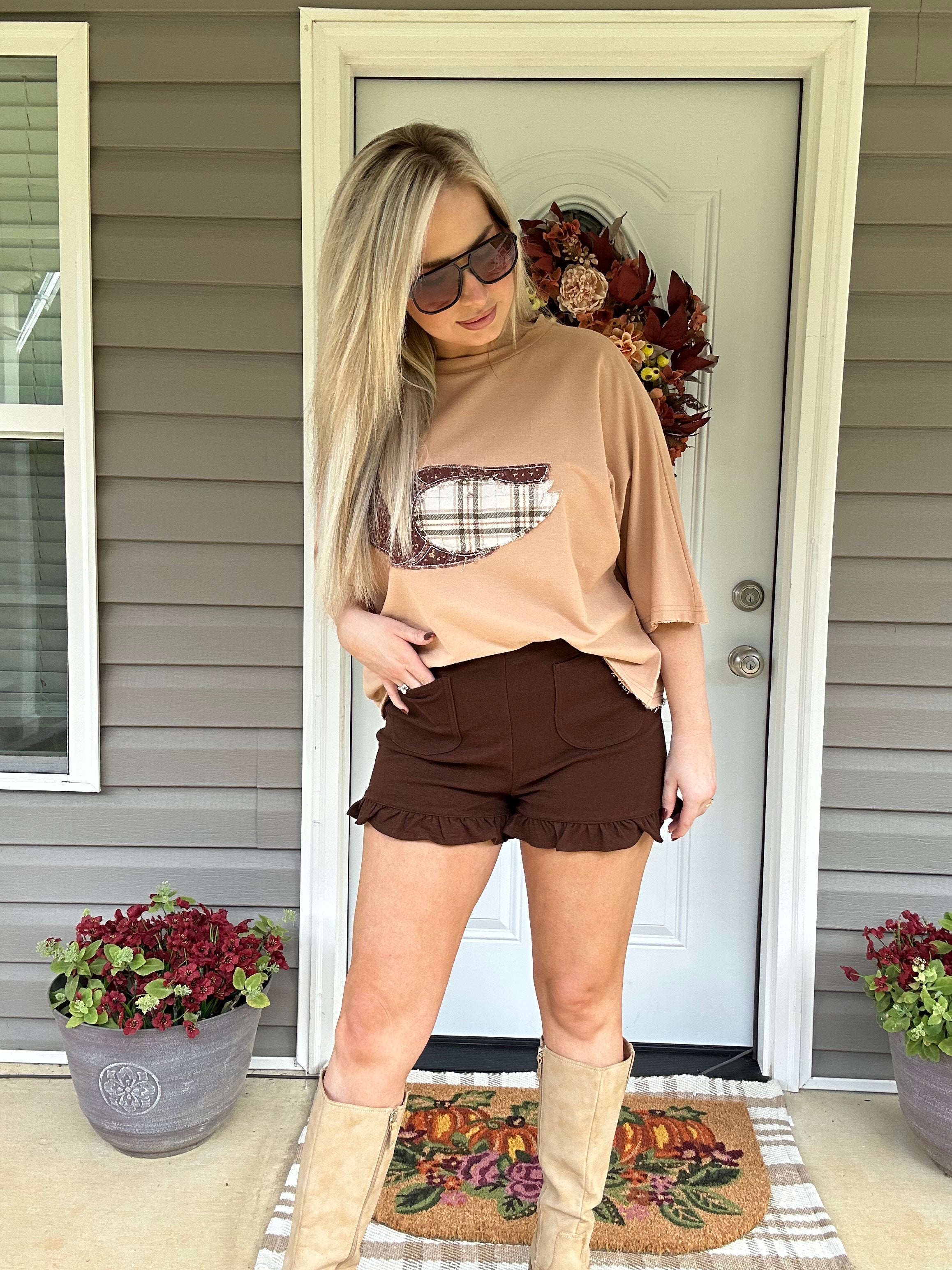 Espresso Ruffle Shorts