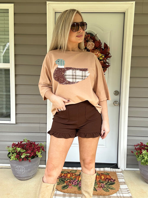 Espresso Ruffle Shorts